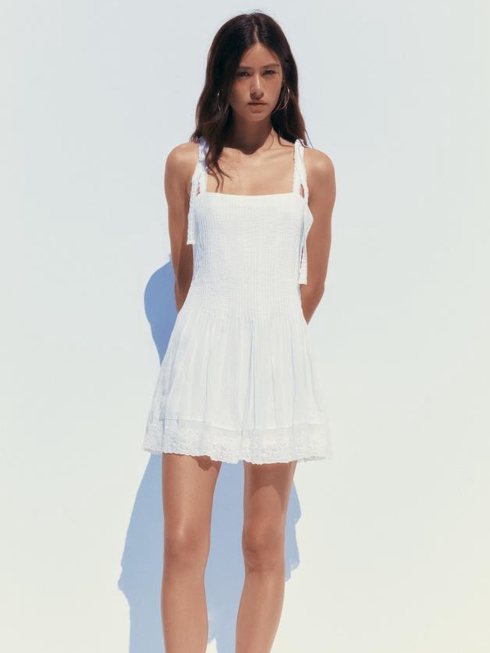 Zara Poplin White Mini Dress size S